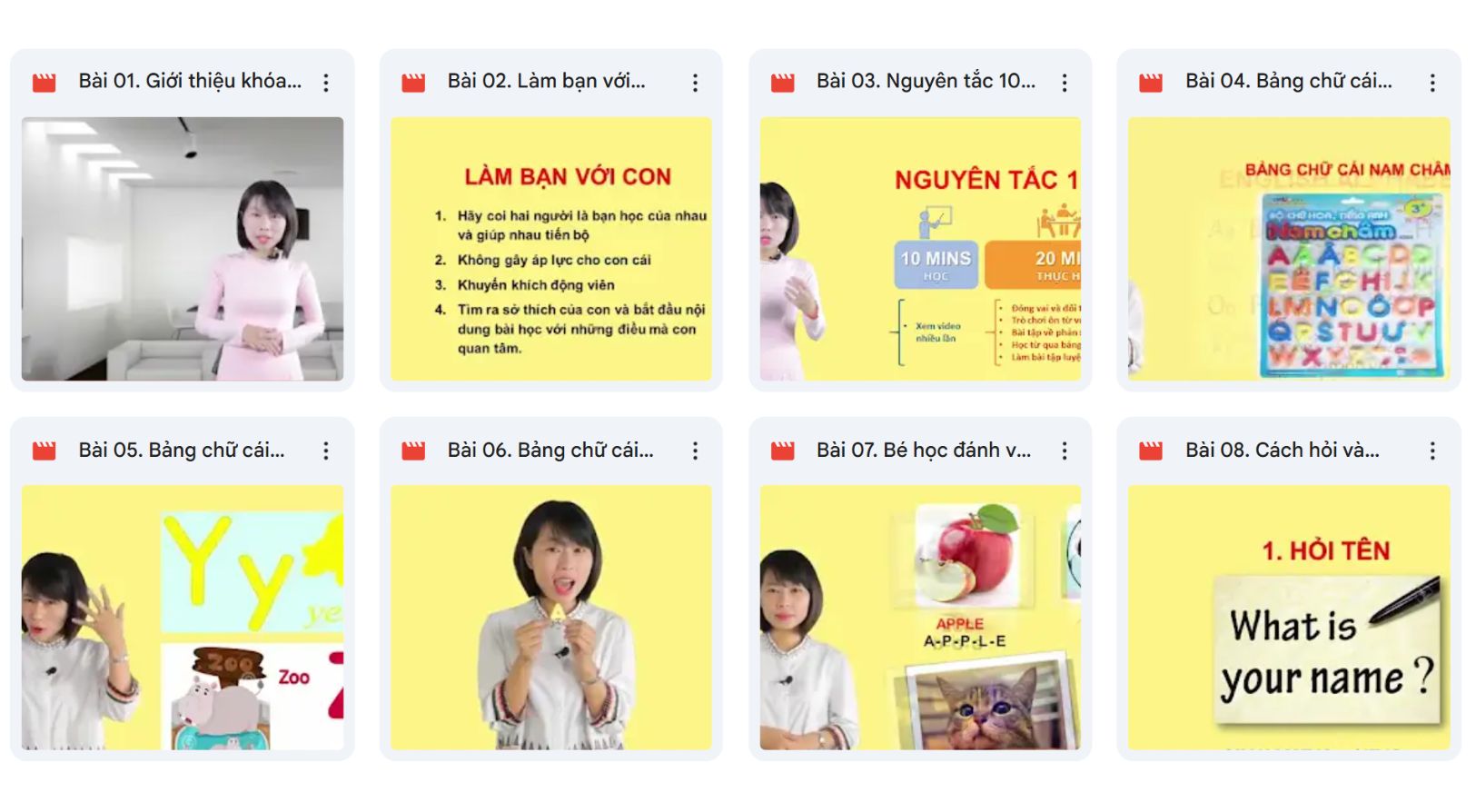 Khóa học giúp trẻ học từ vựng và mẫu câu đơn giản qua chủ đề quen thuộc dễ ghi nhớ